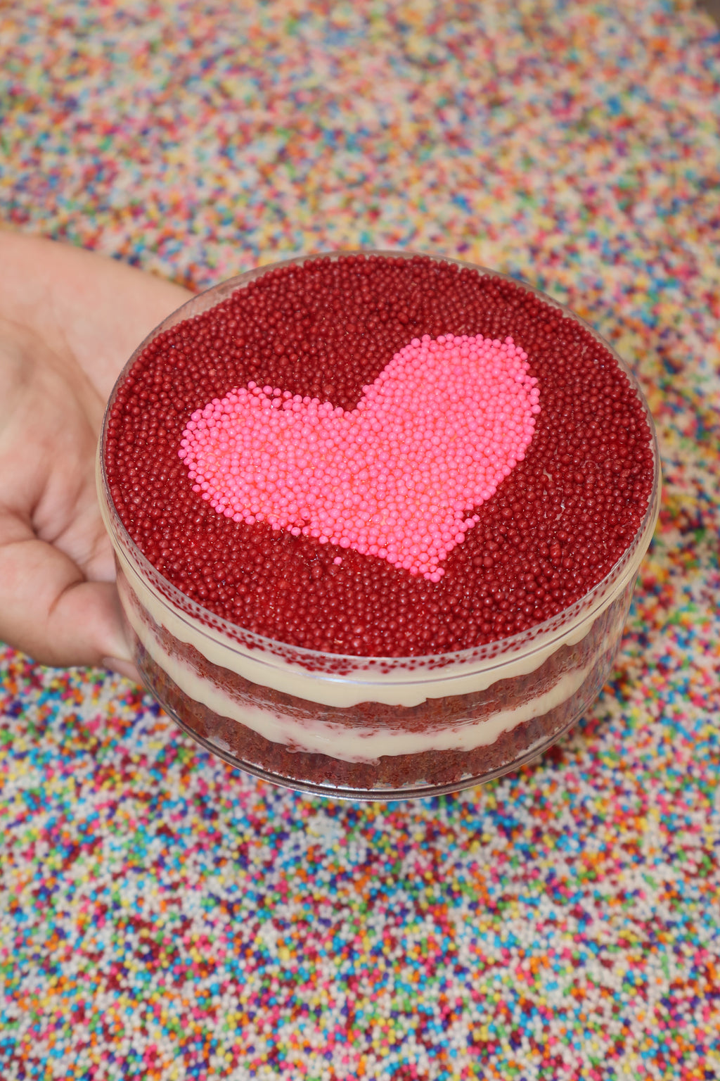 Pink Heart Dot Cake