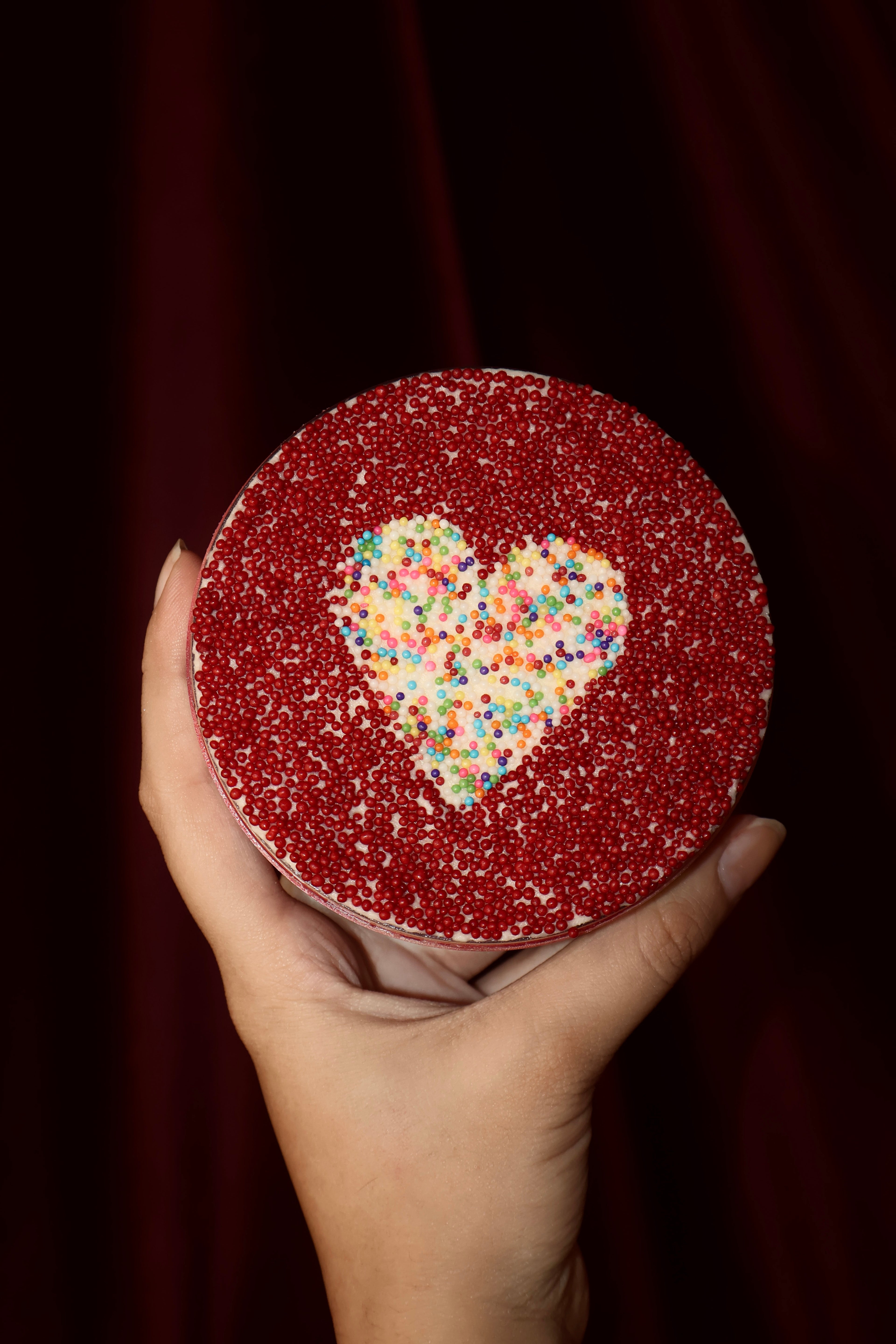 Multicolour Heart Dot Cake